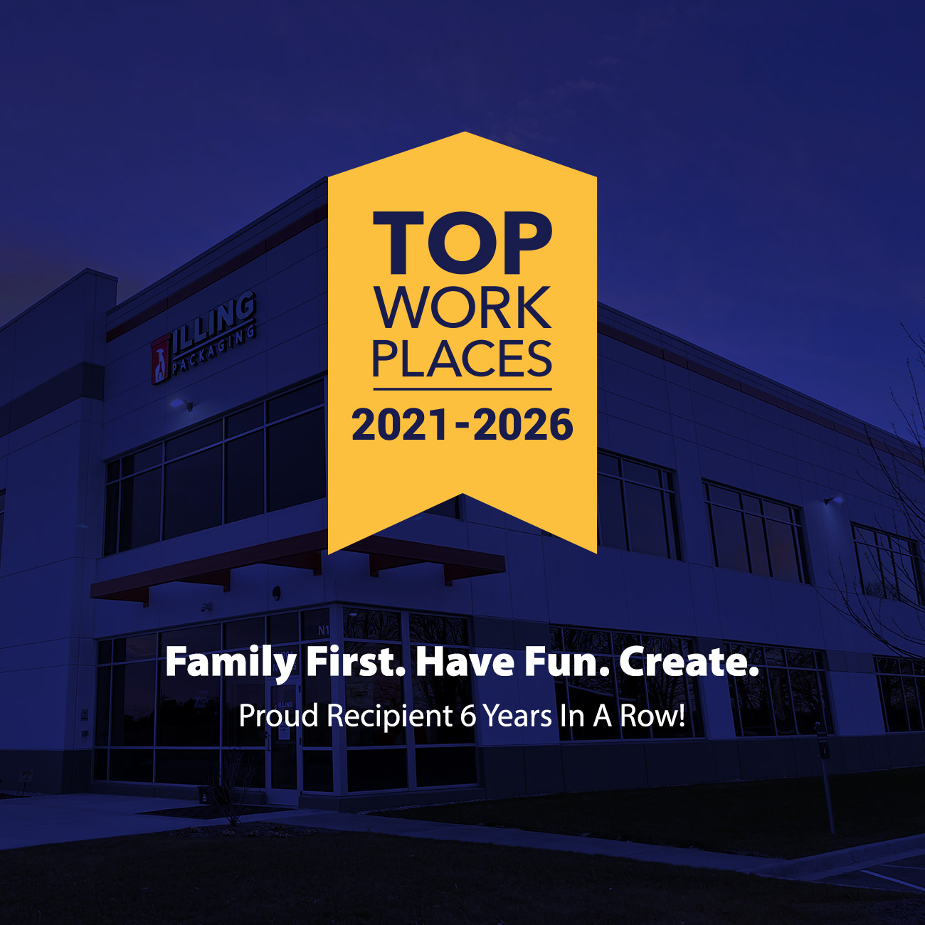 Top Workplaces award, six years running (2021 to 2026)